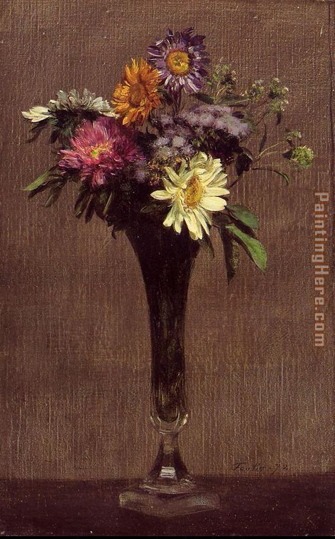 Daisies and Dahlias painting - Henri Fantin-Latour Daisies and Dahlias art painting